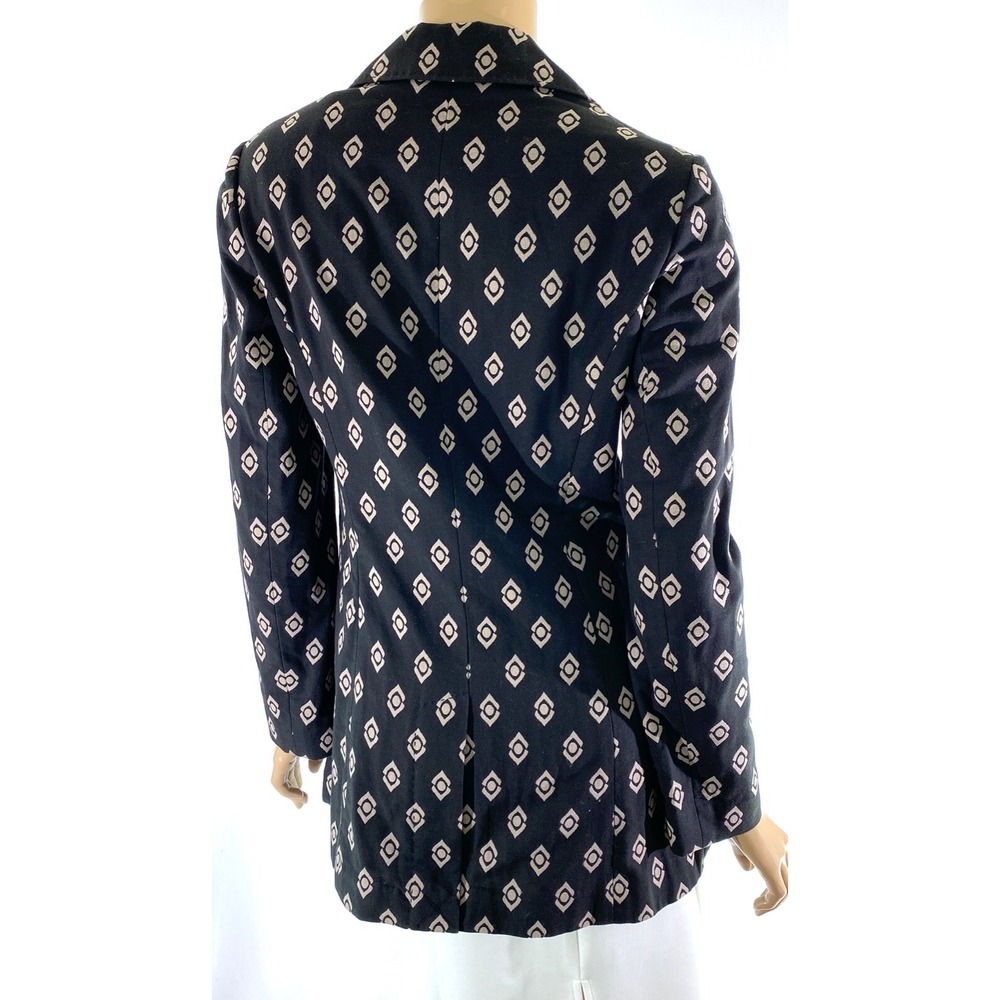 Sigrid Olsen XS Cotton Blazer Jacket Brown w Leaf Pattern Button Front Long Slee - Picture 3 of 7